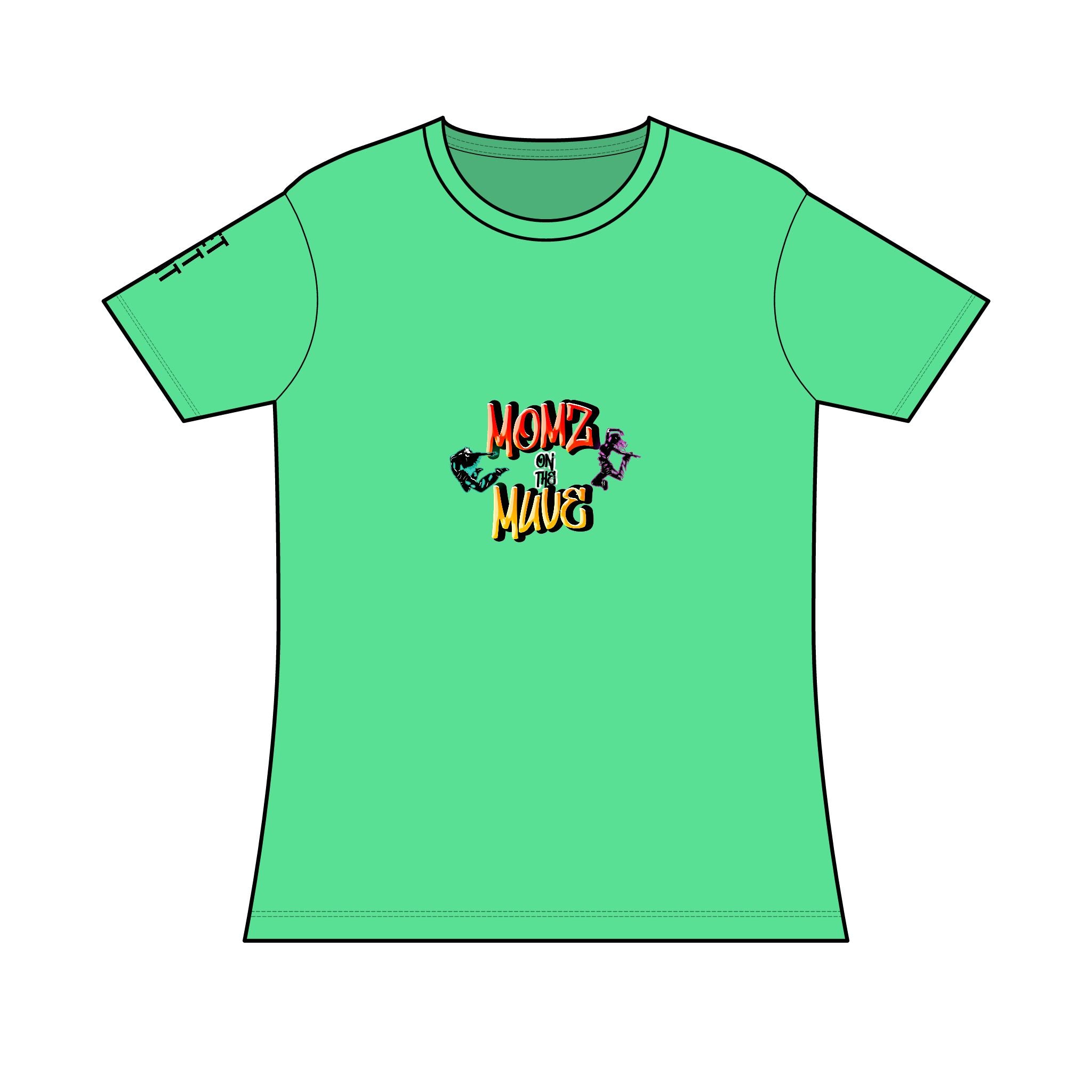 Momz on the Muve Women’s Tee — Colorful 'Home & Mama' Graphic