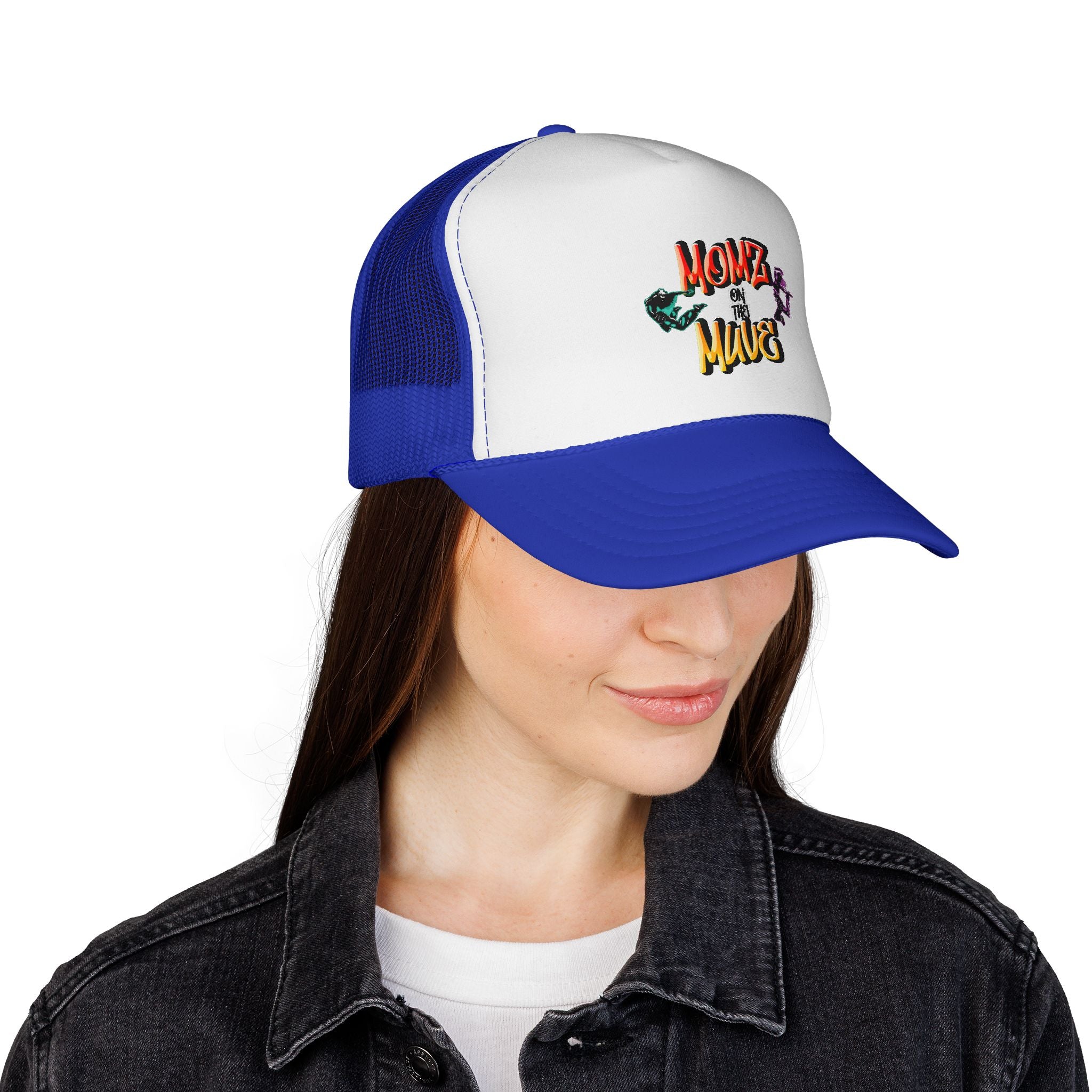 Momz on the Muve Trucker Cap — Retro Skate Mom Mesh Hat