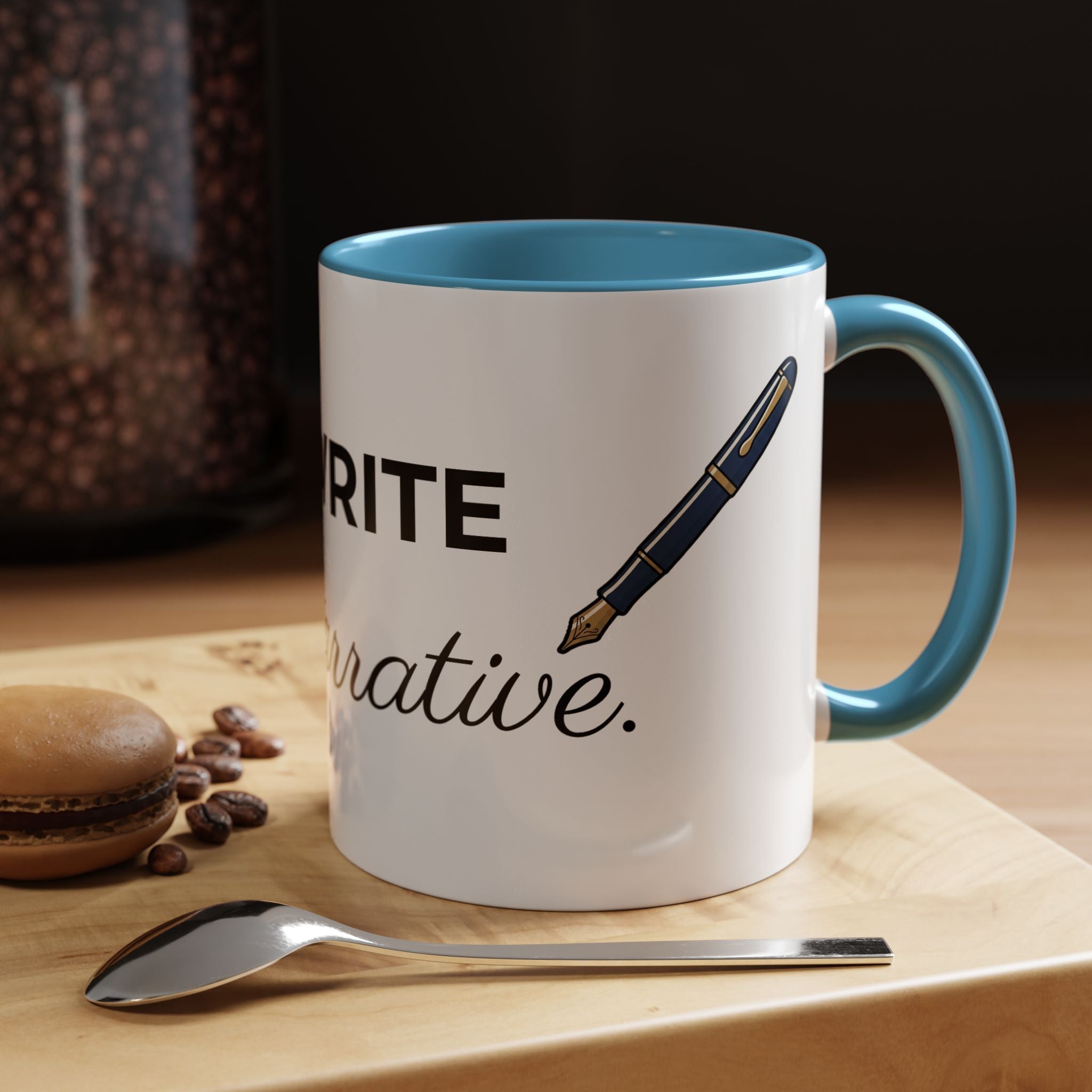 Rewrite the Narrative Coffee Mug – 11/15oz Accent Black-Trim Mug
