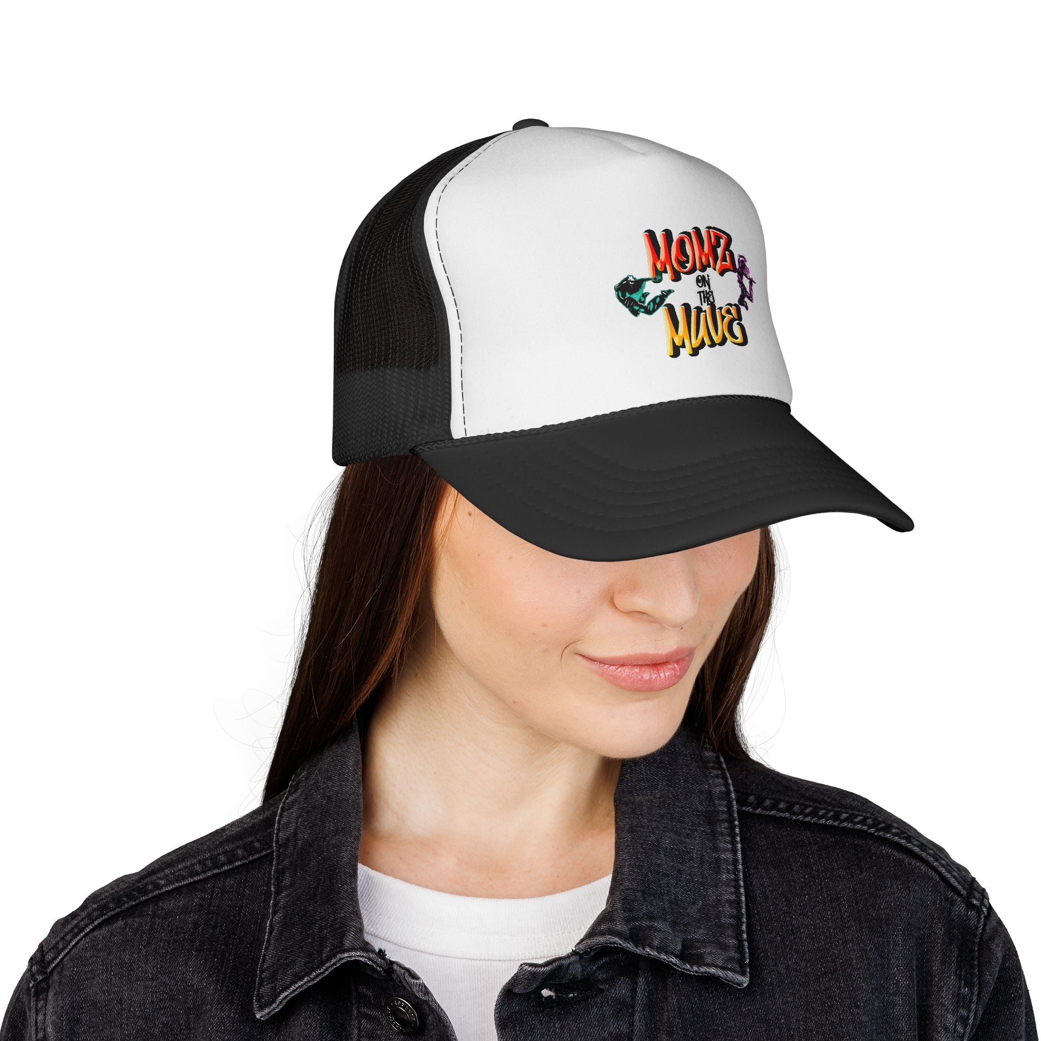 Momz on the Muve Trucker Cap — Retro Skate Mom Mesh Hat