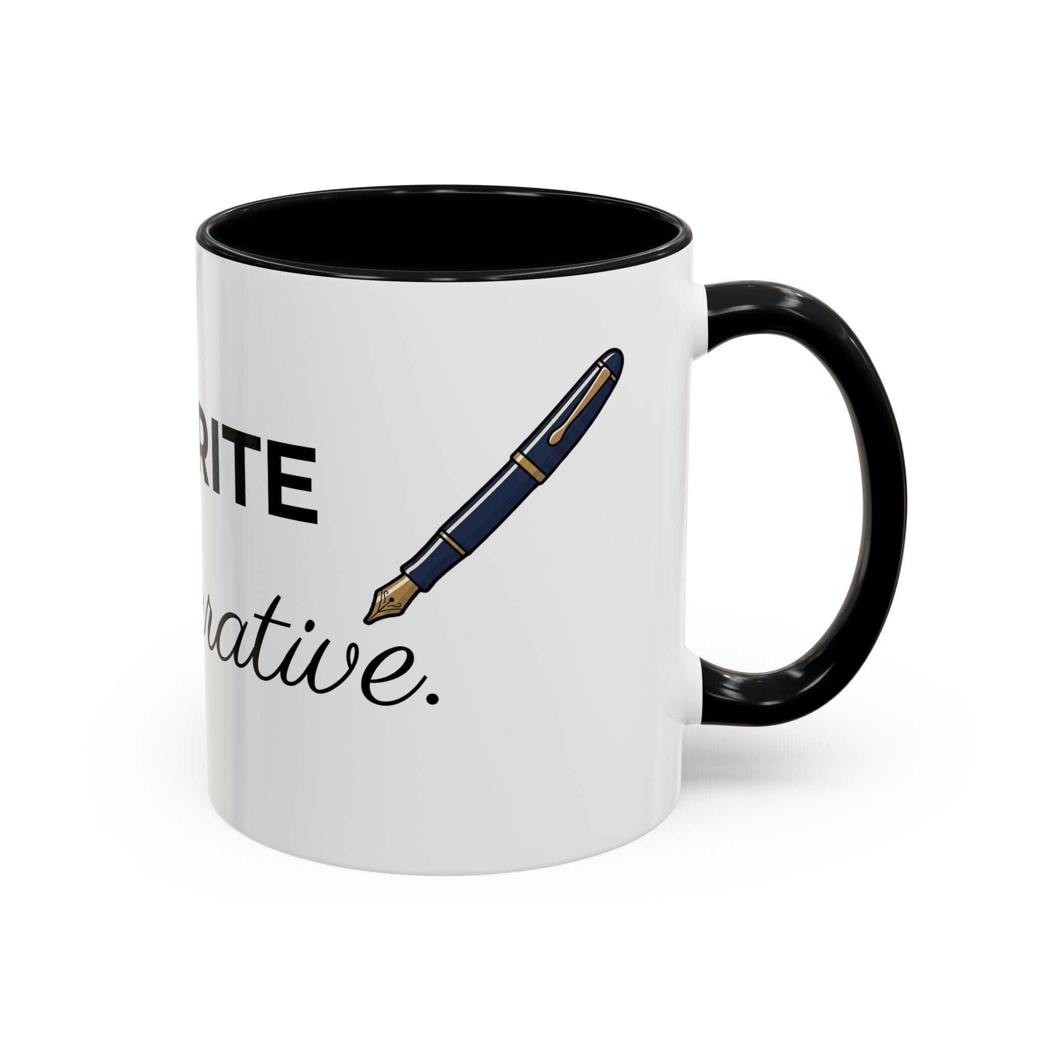 Rewrite the Narrative Coffee Mug – 11/15oz Accent Black-Trim Mug