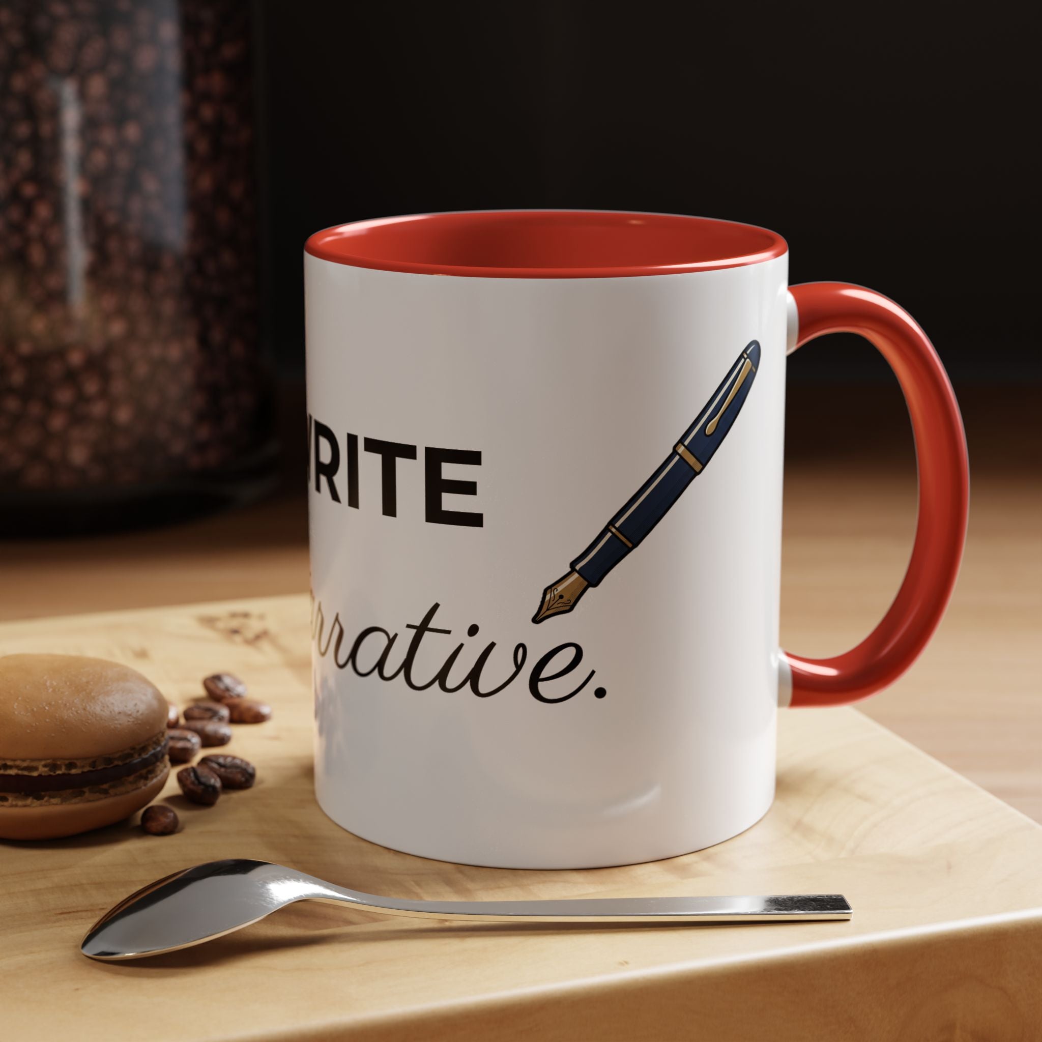Rewrite the Narrative Coffee Mug – 11/15oz Accent Black-Trim Mug
