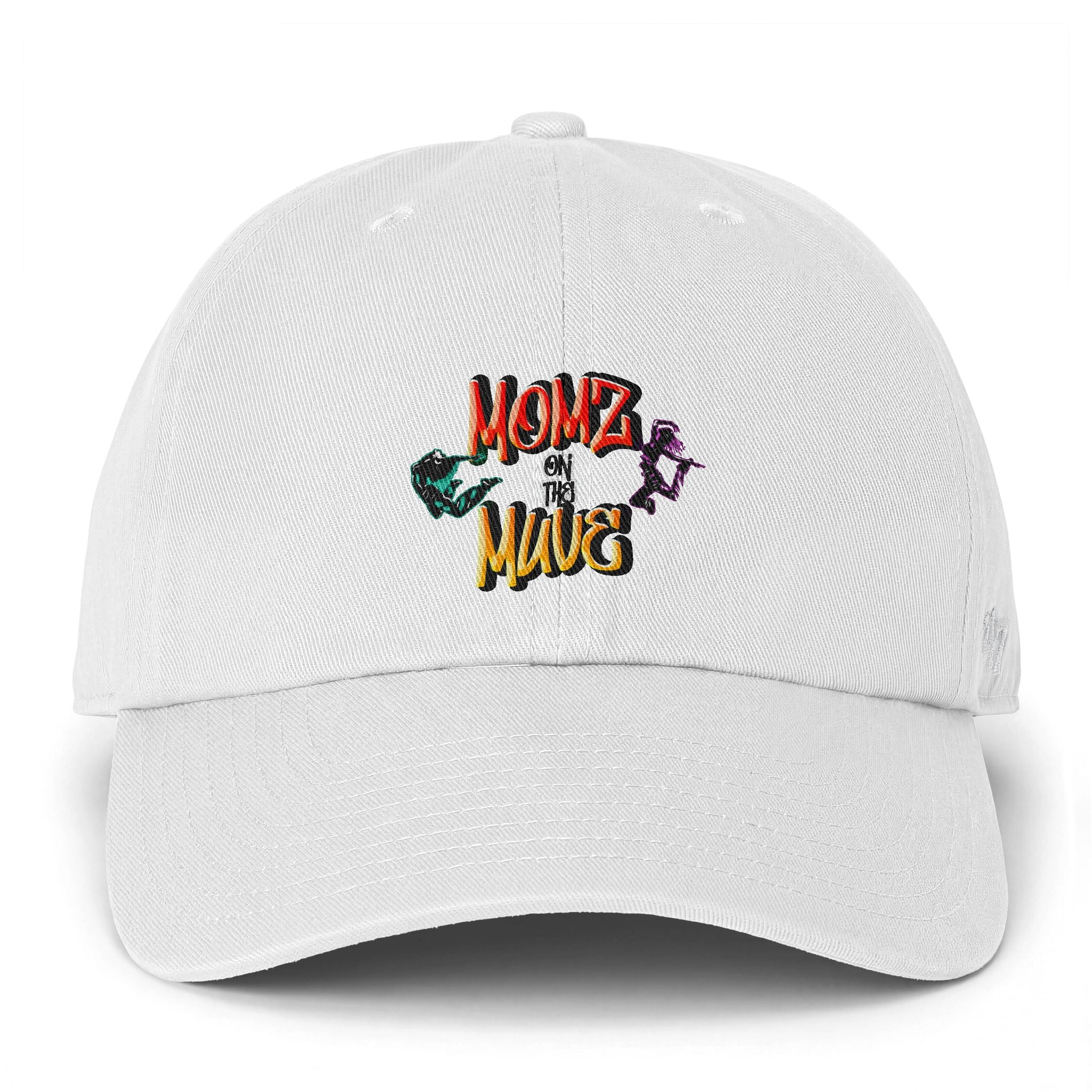 Embroidered "Momz & Muve" Baseball Cap - Casual Clean-Up Hat for Moms or Women on the go!