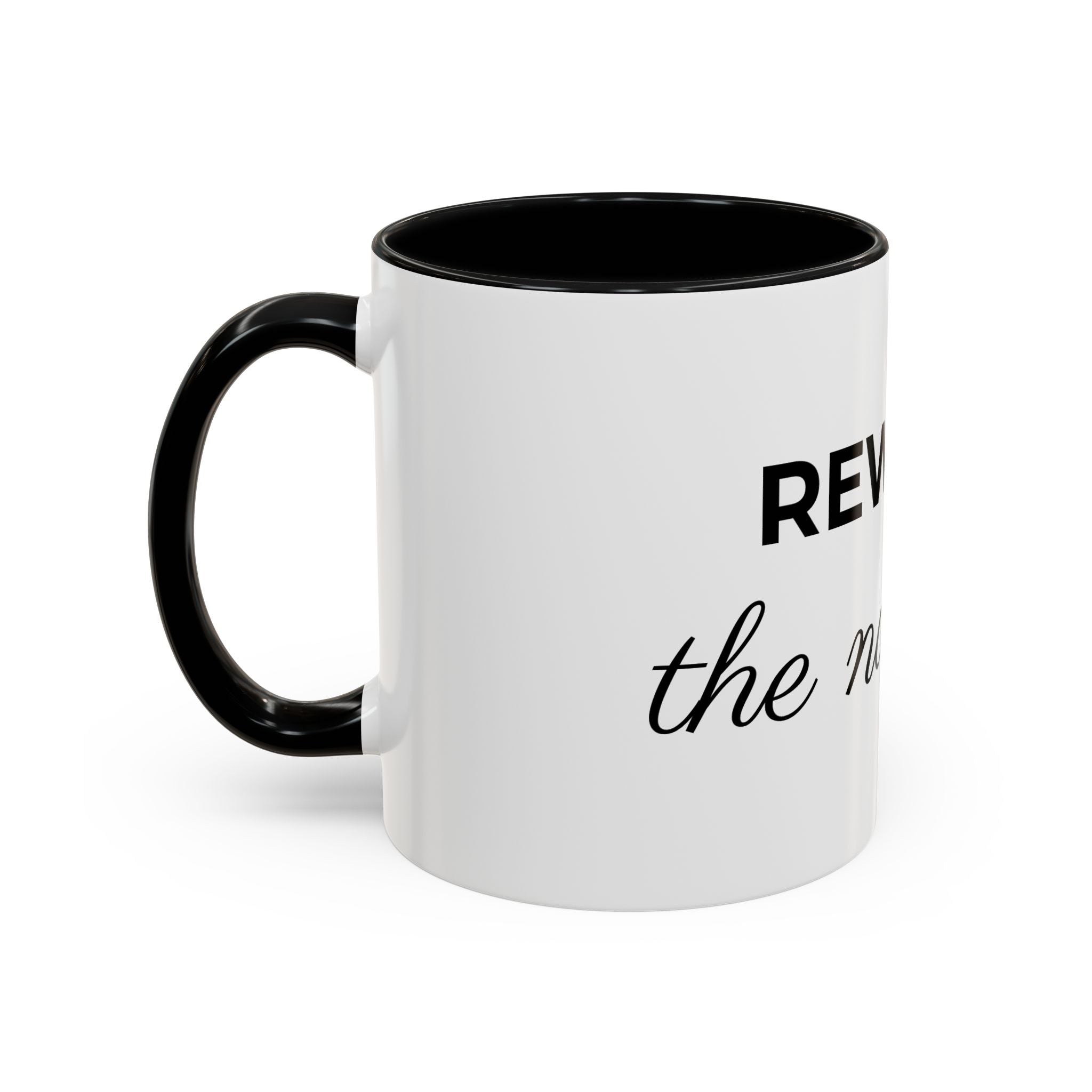 Rewrite the Narrative Coffee Mug – 11/15oz Accent Black-Trim Mug