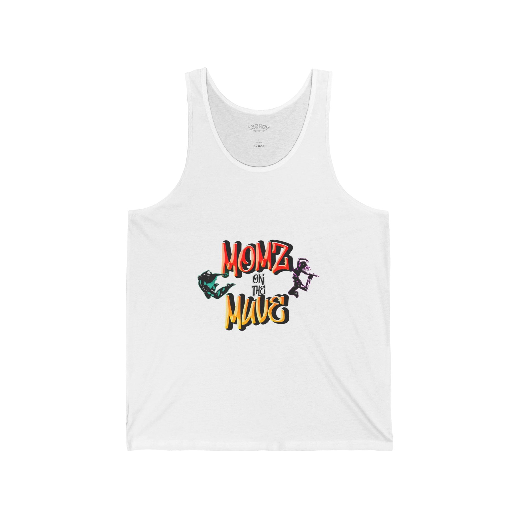 Momz on the Muve Tank Top — Active Mom Graphic Jersey Tank