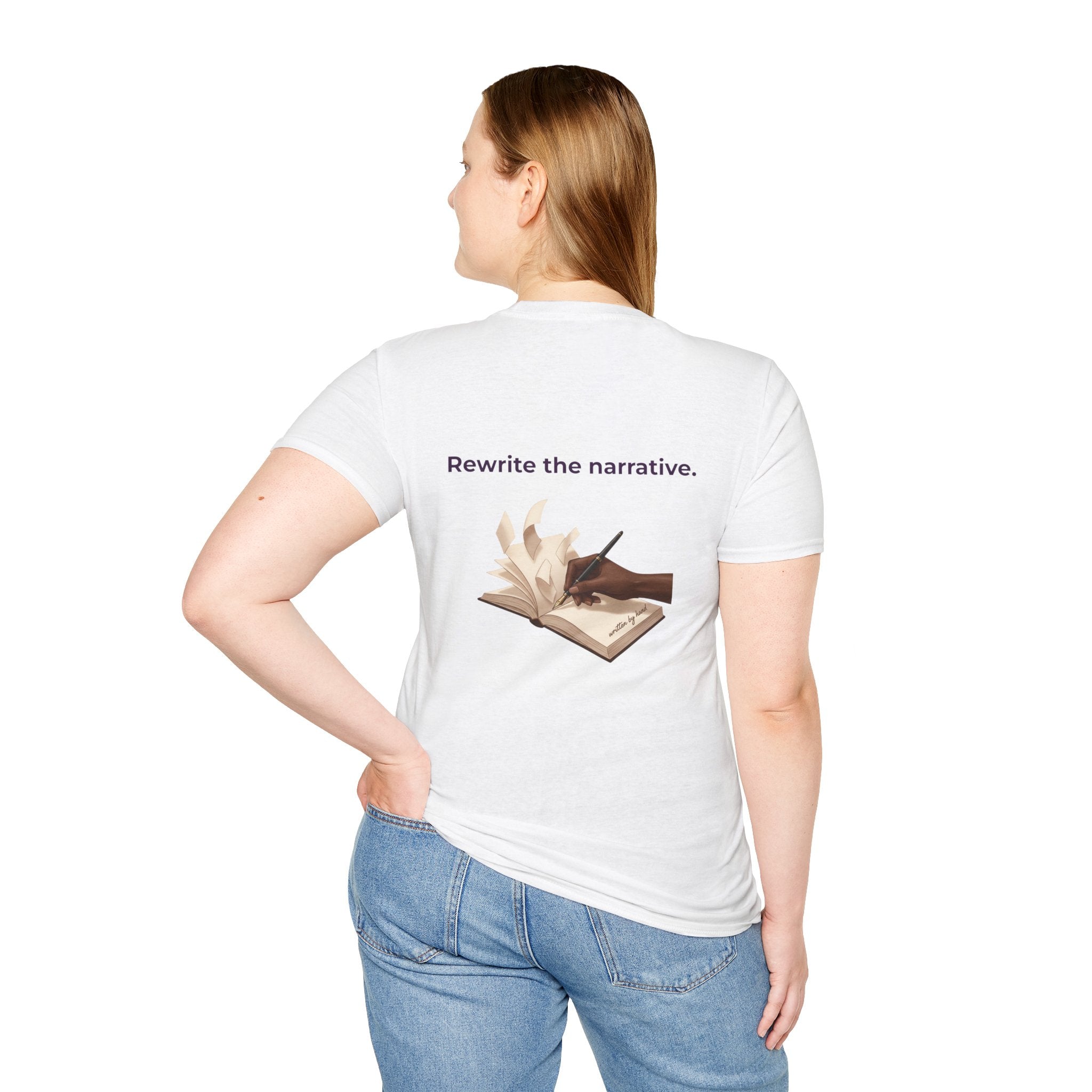 Women T-Shirt | Feminist Typography Tee Her Story "Give Her Flowers" Edition