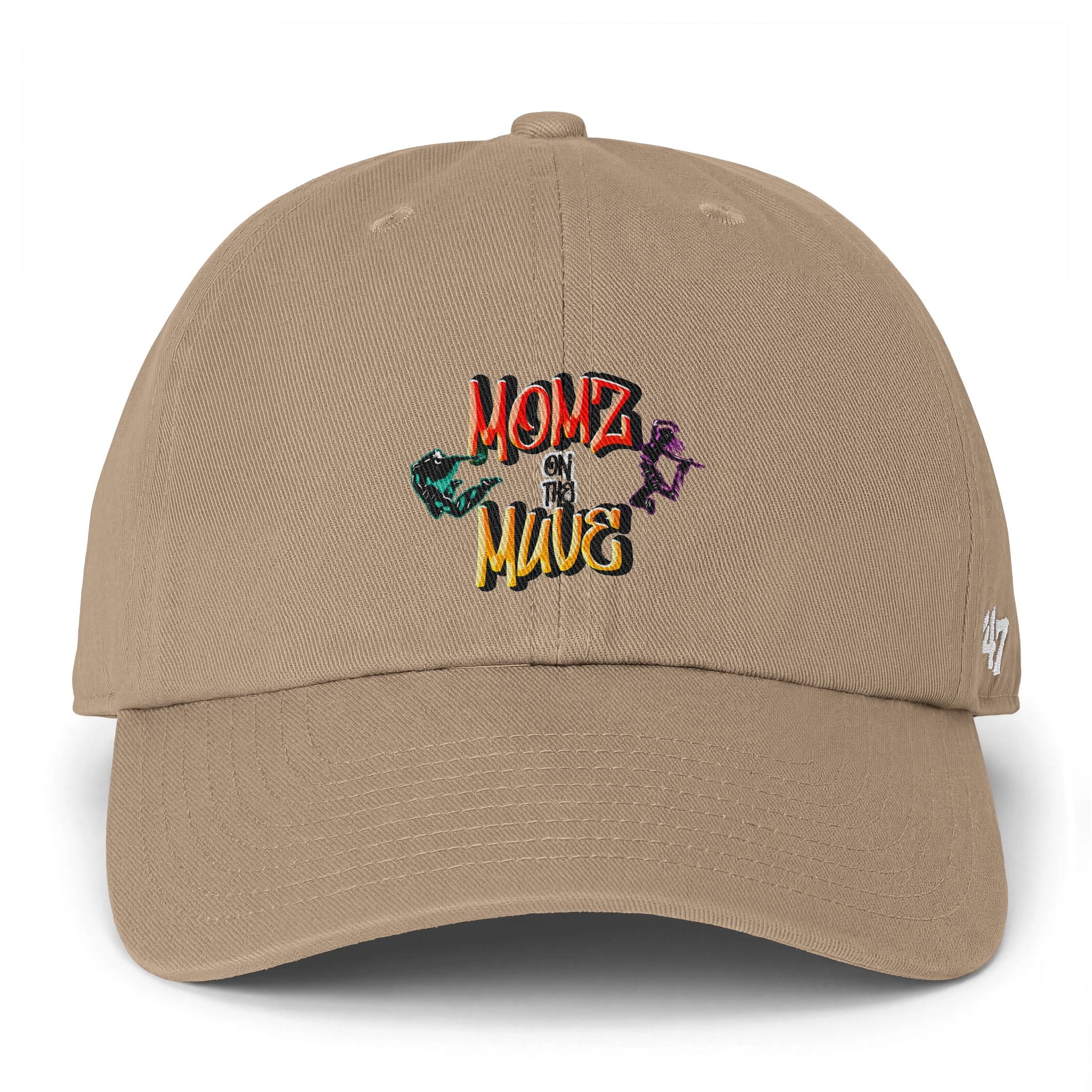 Embroidered "Momz & Muve" Baseball Cap - Casual Clean-Up Hat for Moms or Women on the go!