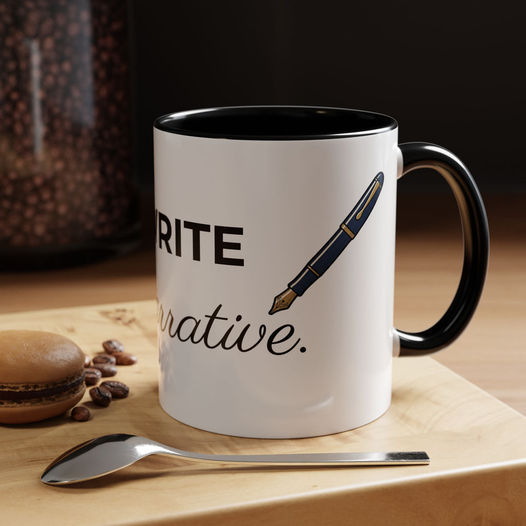 Rewrite the Narrative Coffee Mug – 11/15oz Accent Black-Trim Mug