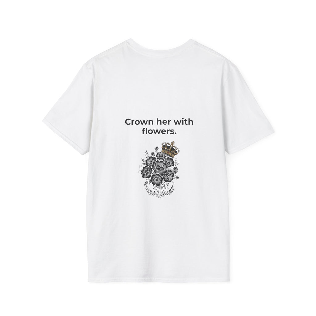 Happy Women's Herstory Month T-Shirt | Feminist Typography Tee, March and Year-Round Celebration "Give Her Flowers" Edition