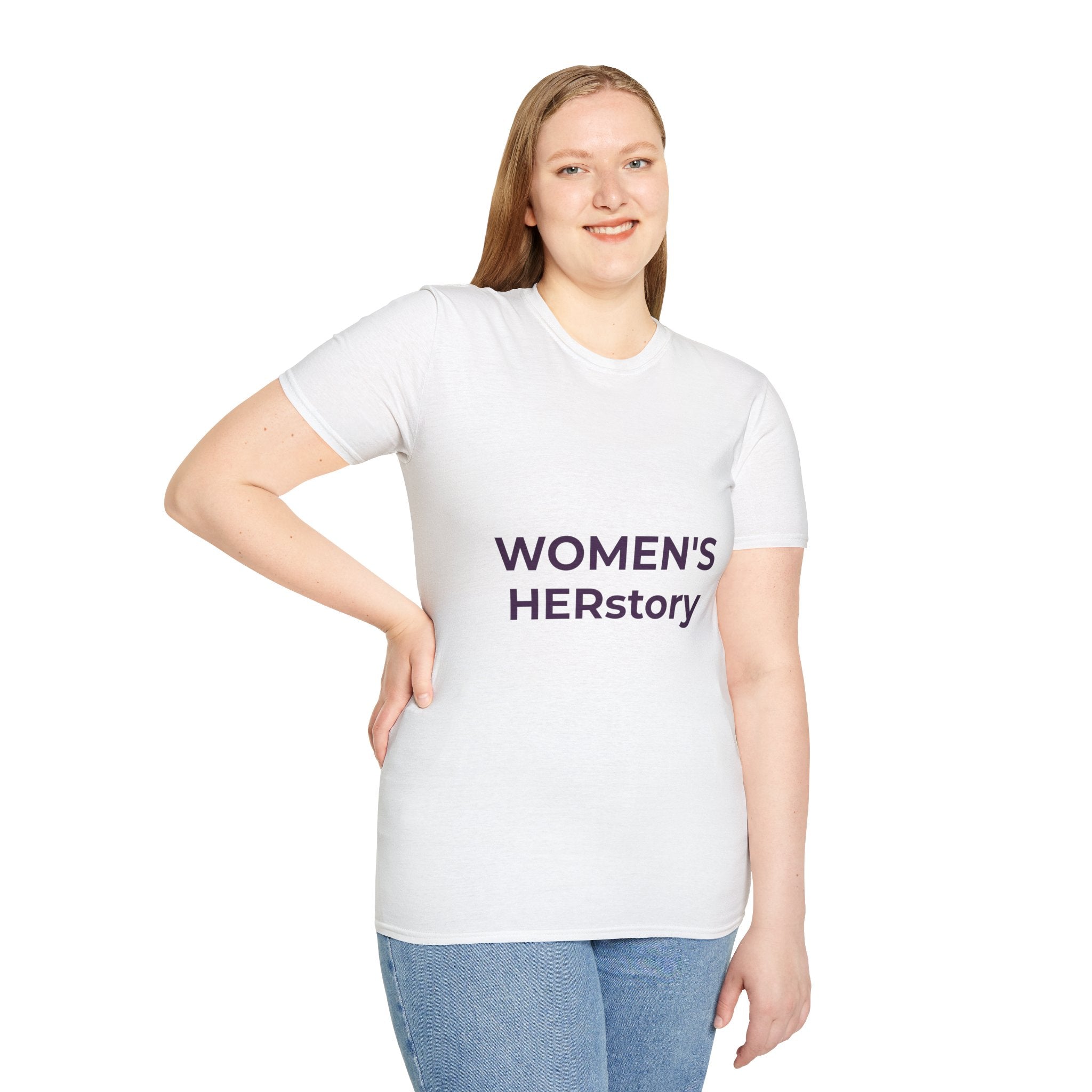 Women T-Shirt | Feminist Typography Tee Her Story "Give Her Flowers" Edition