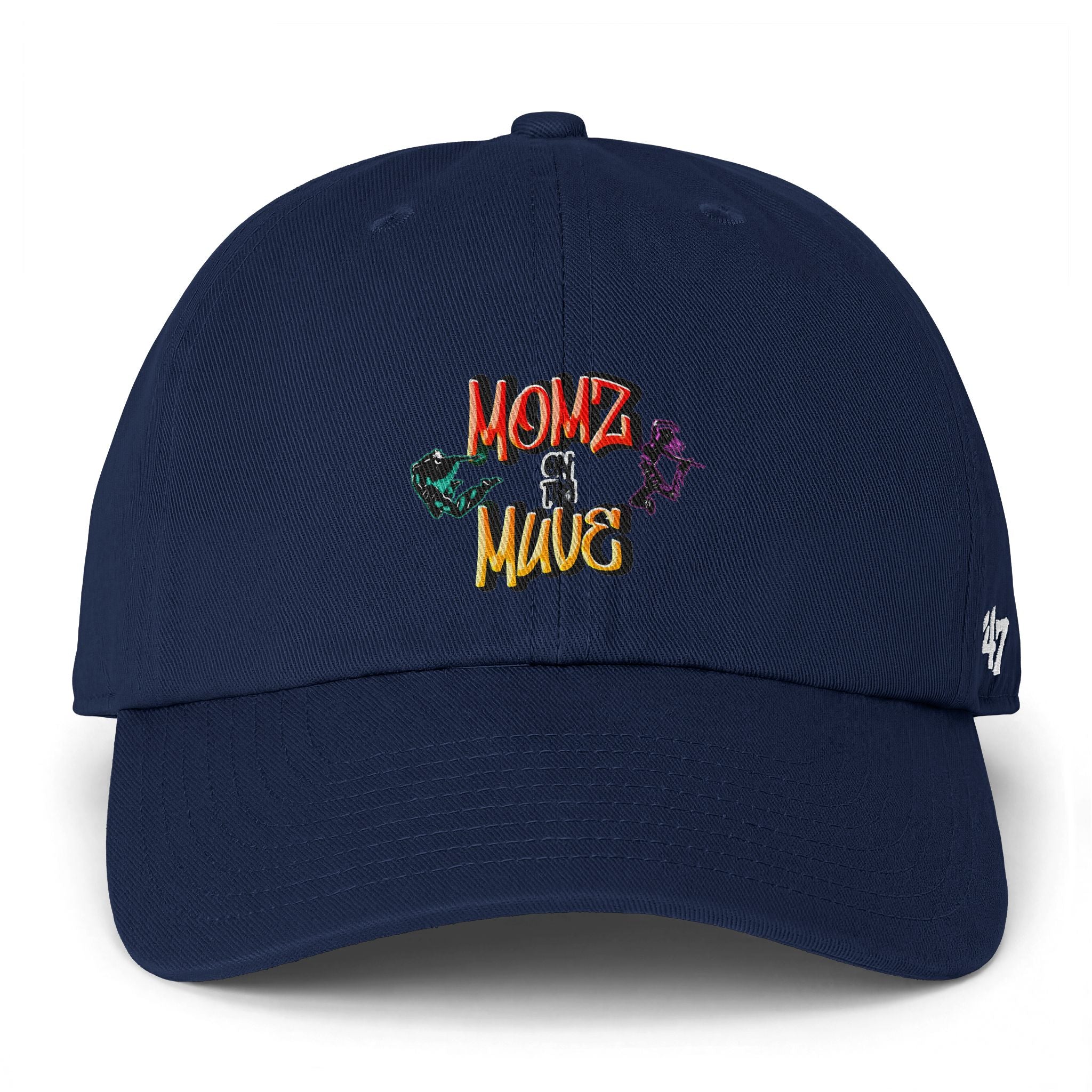 Embroidered "Momz & Muve" Baseball Cap - Casual Clean-Up Hat for Moms or Women on the go!