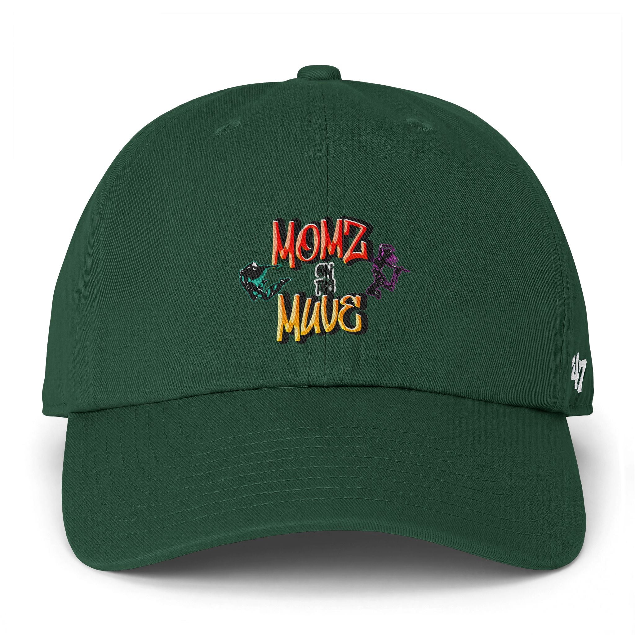 Embroidered "Momz & Muve" Baseball Cap - Casual Clean-Up Hat for Moms or Women on the go!
