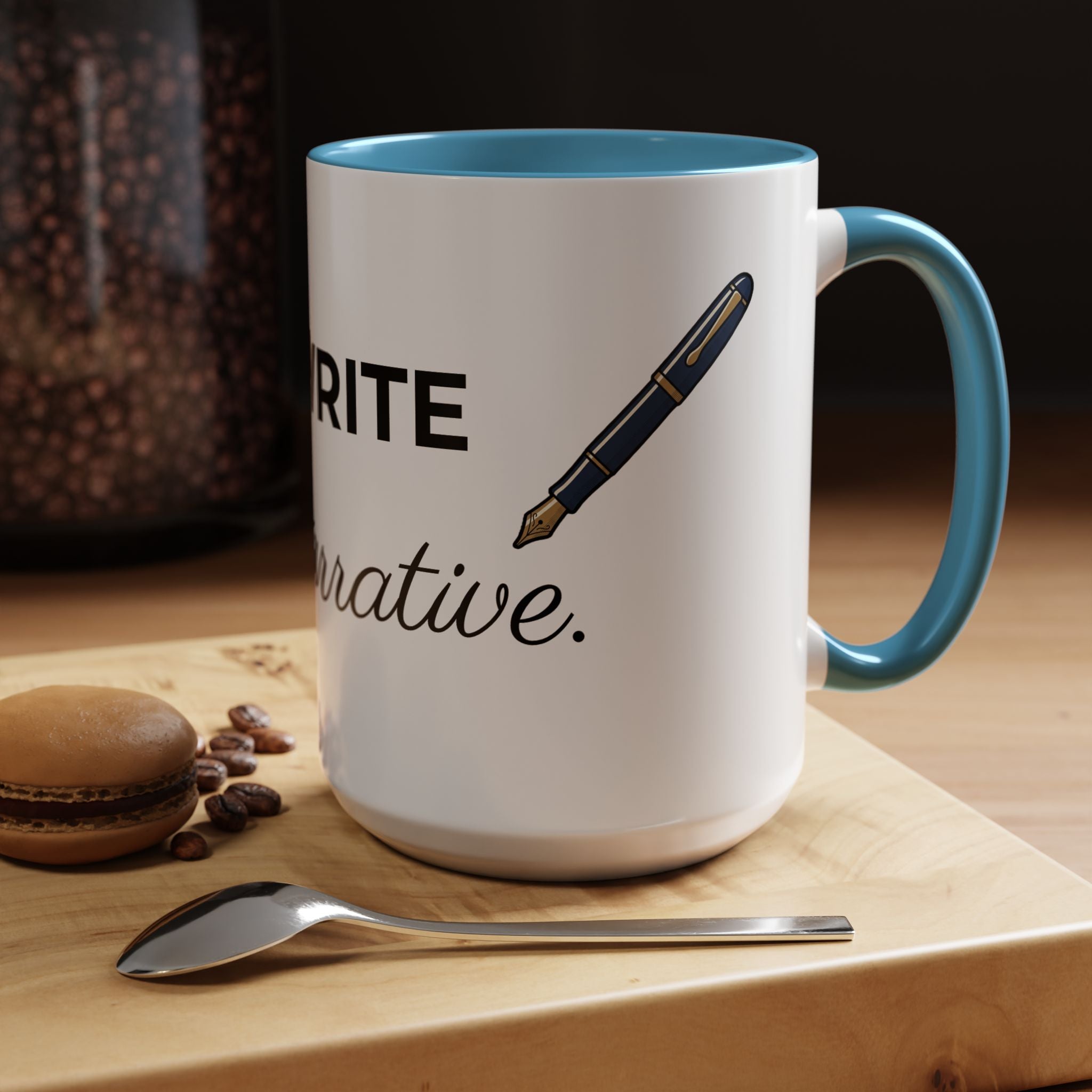 Rewrite the Narrative Coffee Mug – 11/15oz Accent Black-Trim Mug