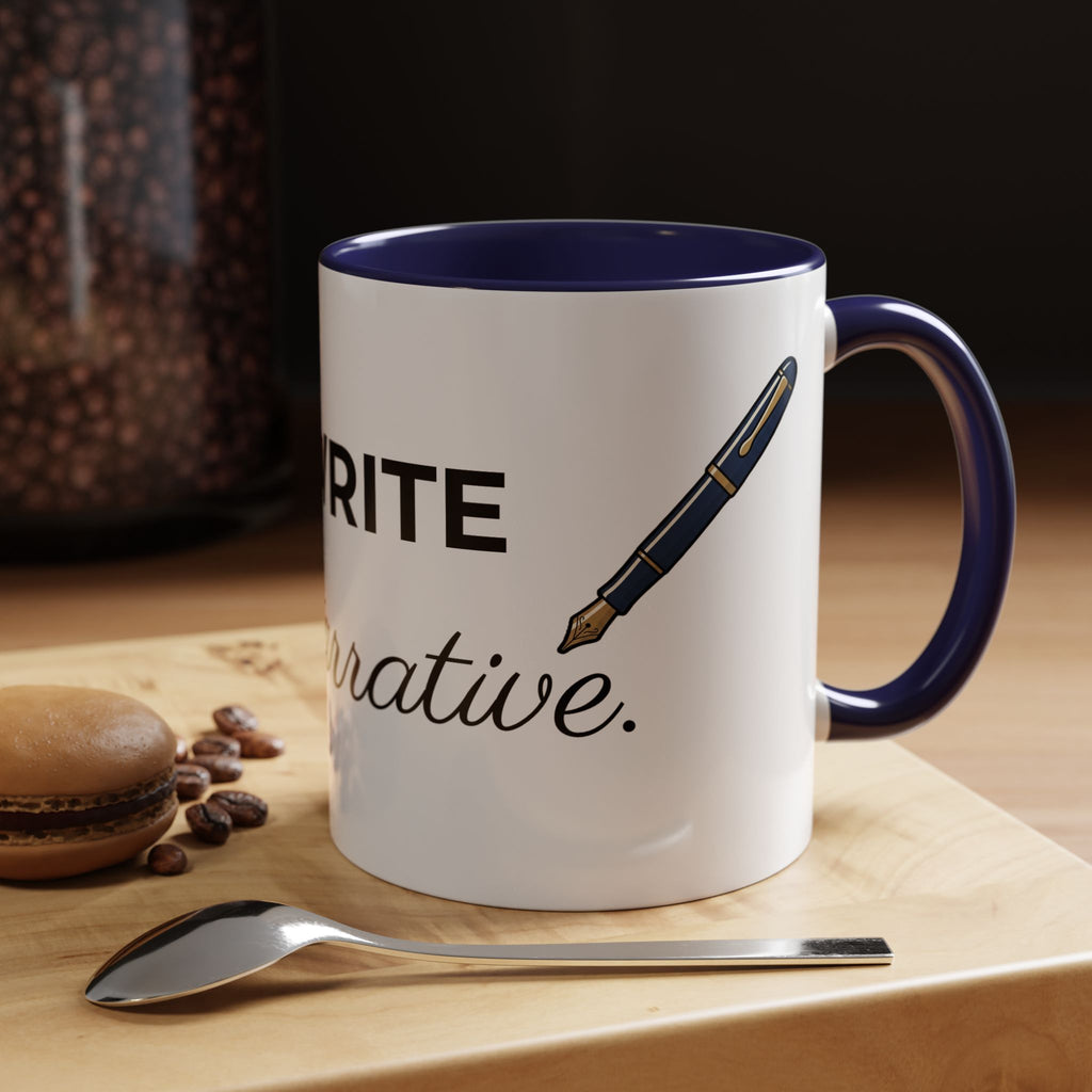 Rewrite the Narrative Coffee Mug – 11/15oz Accent Black-Trim Mug