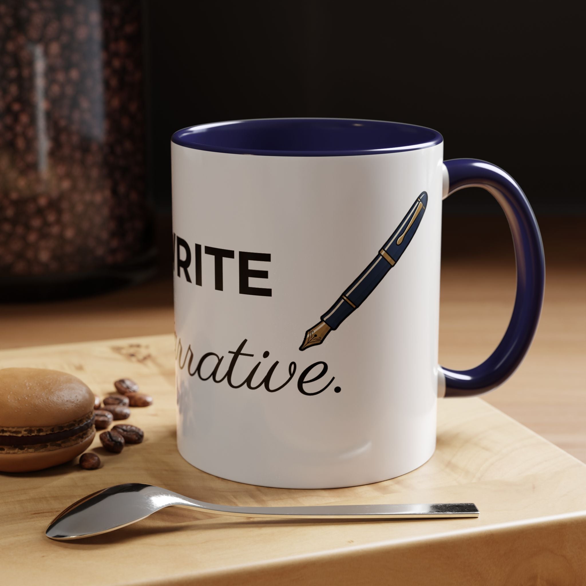 Rewrite the Narrative Coffee Mug – 11/15oz Accent Black-Trim Mug