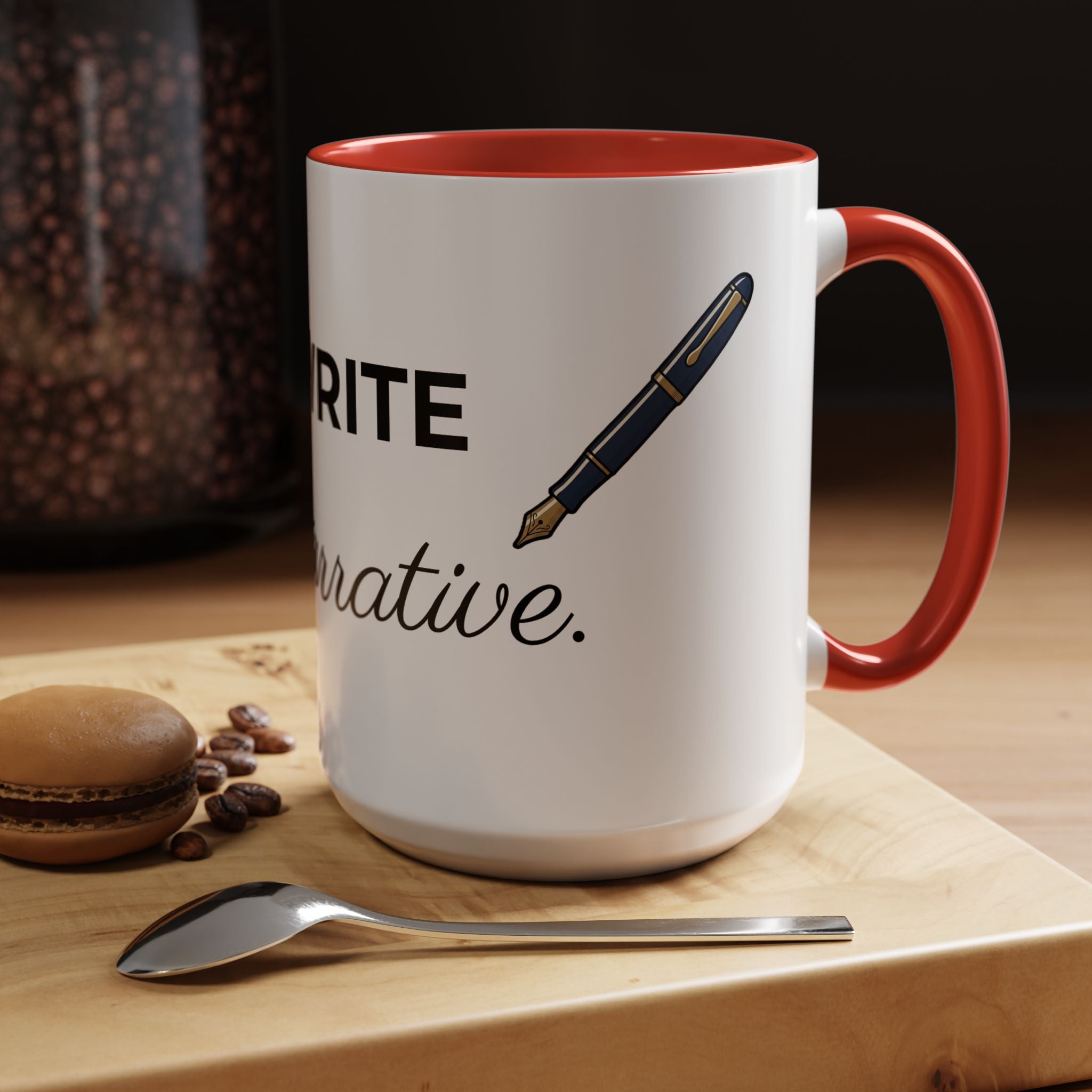 Rewrite the Narrative Coffee Mug – 11/15oz Accent Black-Trim Mug