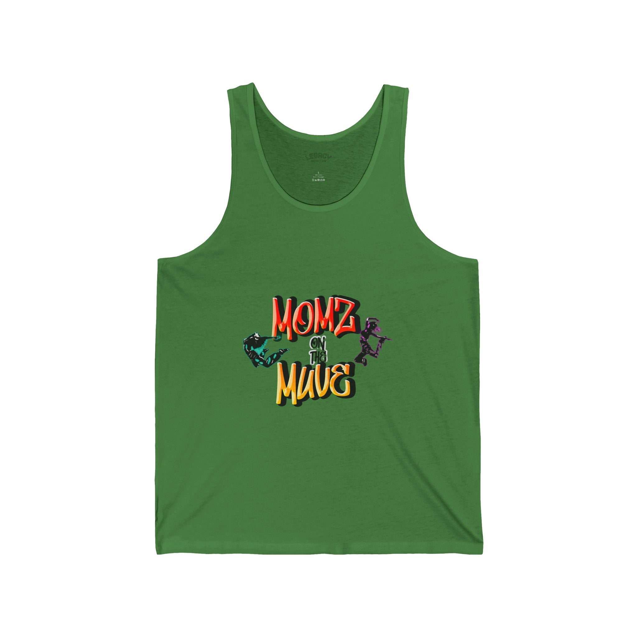 Momz on the Muve Tank Top — Active Mom Graphic Jersey Tank