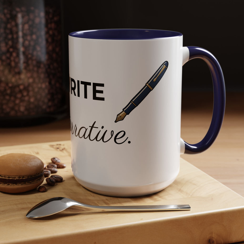 Rewrite the Narrative Coffee Mug – 11/15oz Accent Black-Trim Mug