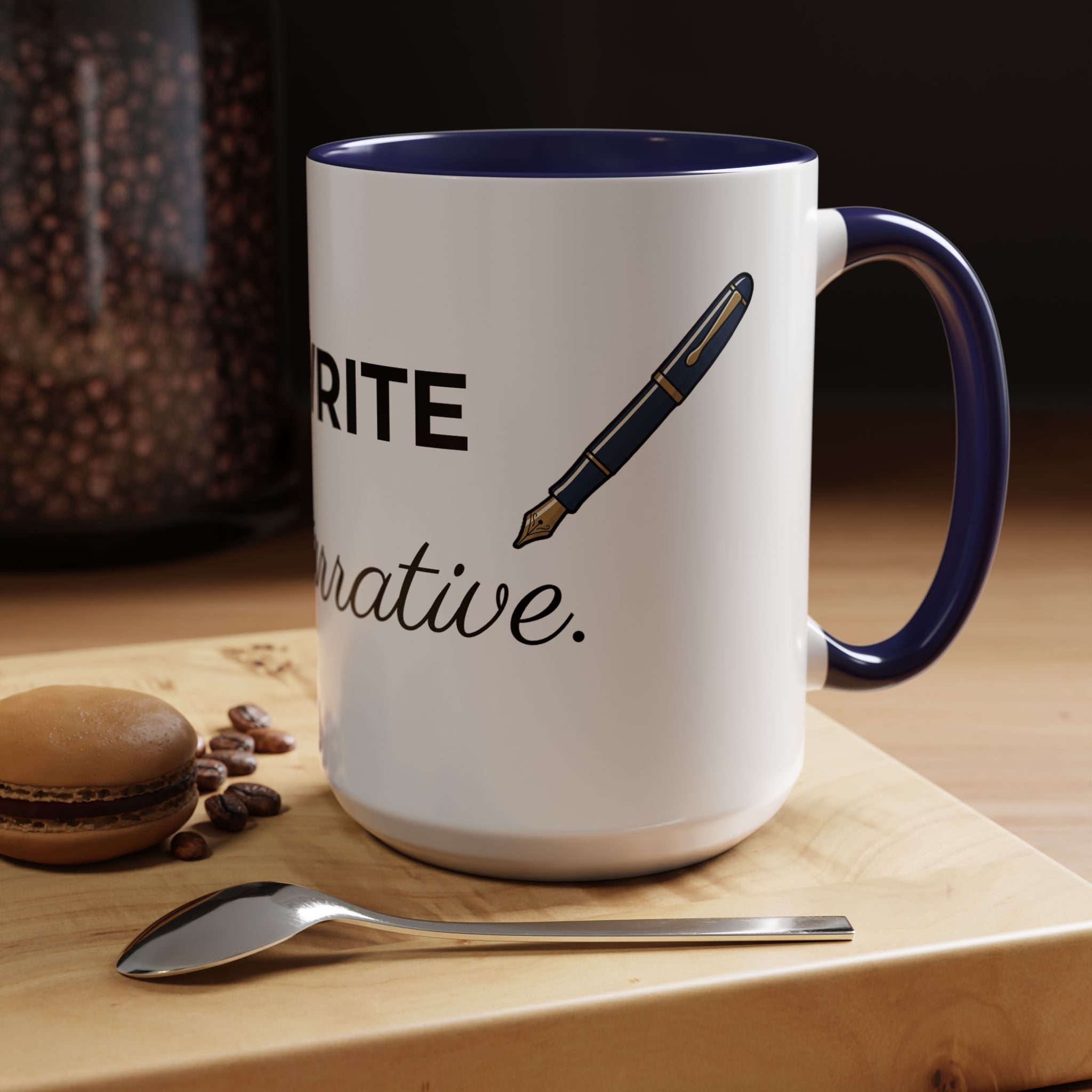 Rewrite the Narrative Coffee Mug – 11/15oz Accent Black-Trim Mug