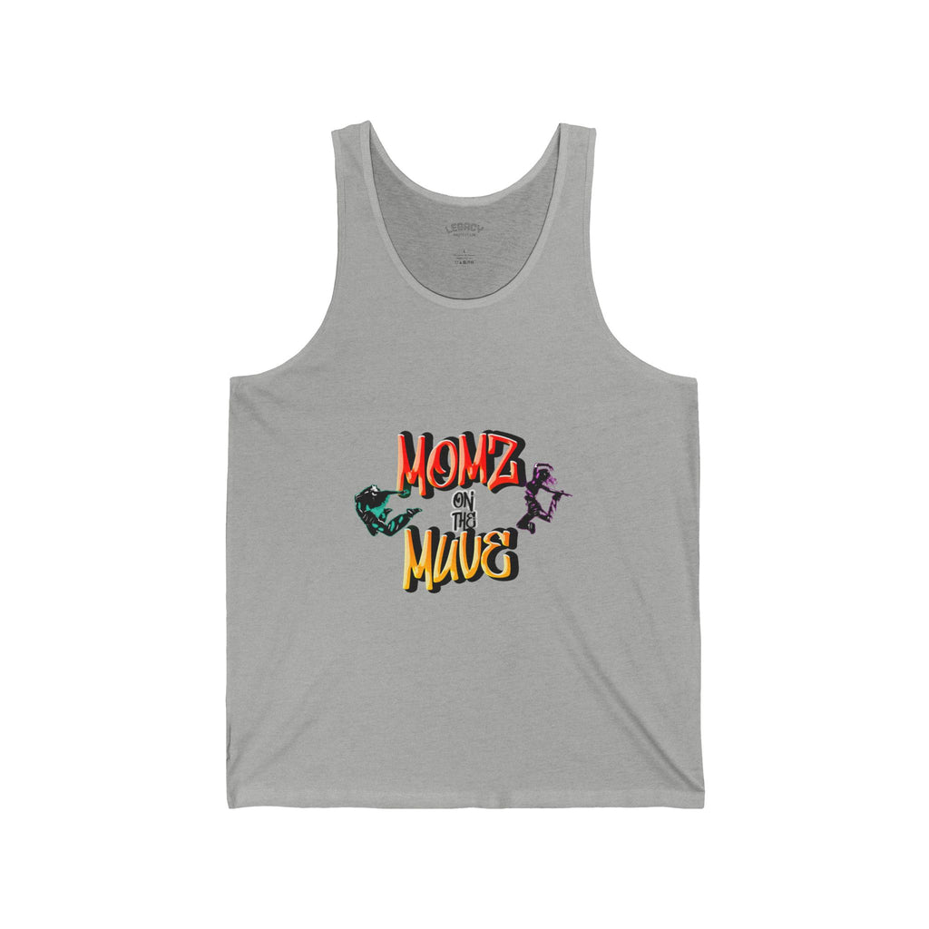 Momz on the Muve Tank Top — Active Mom Graphic Jersey Tank