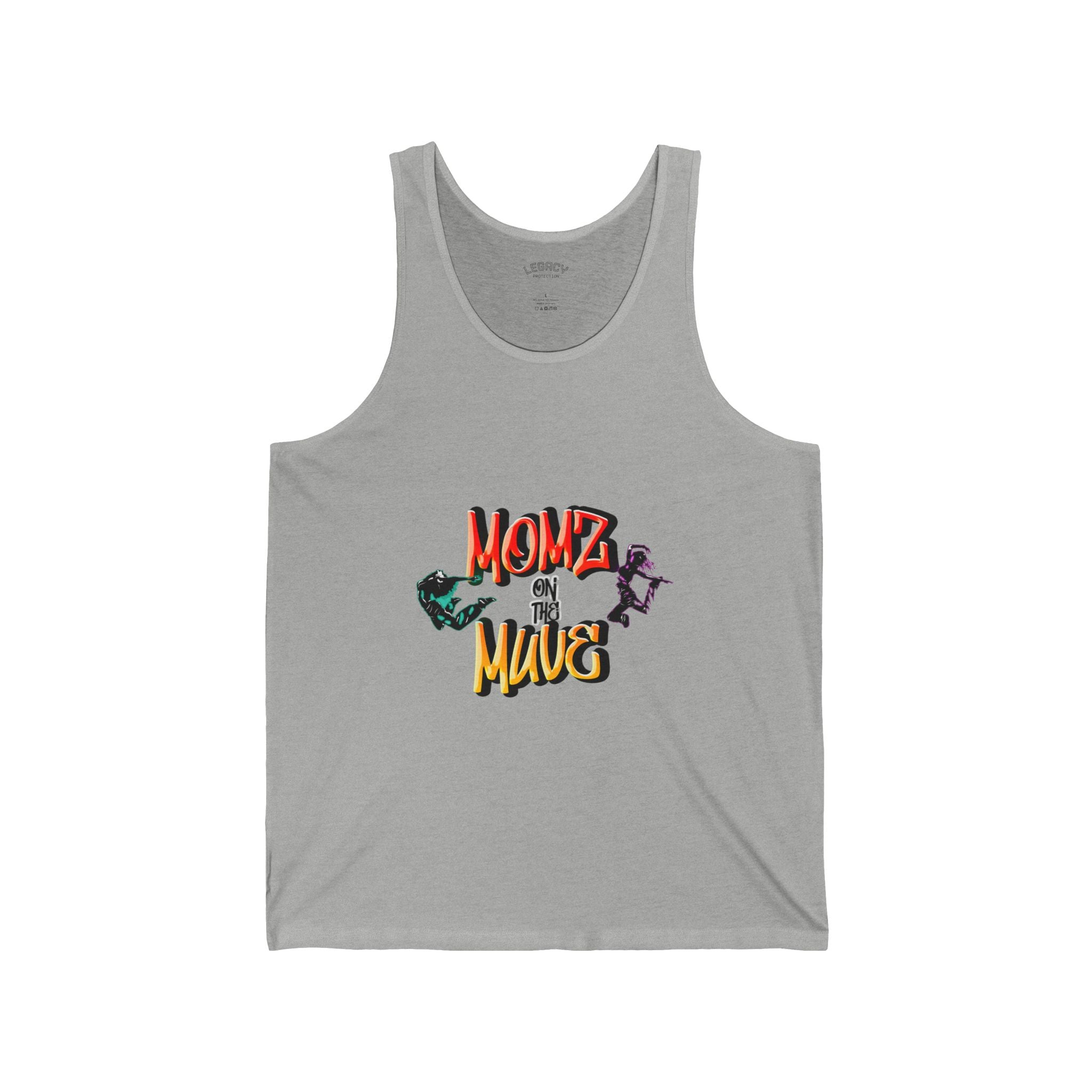 Momz on the Muve Tank Top — Active Mom Graphic Jersey Tank