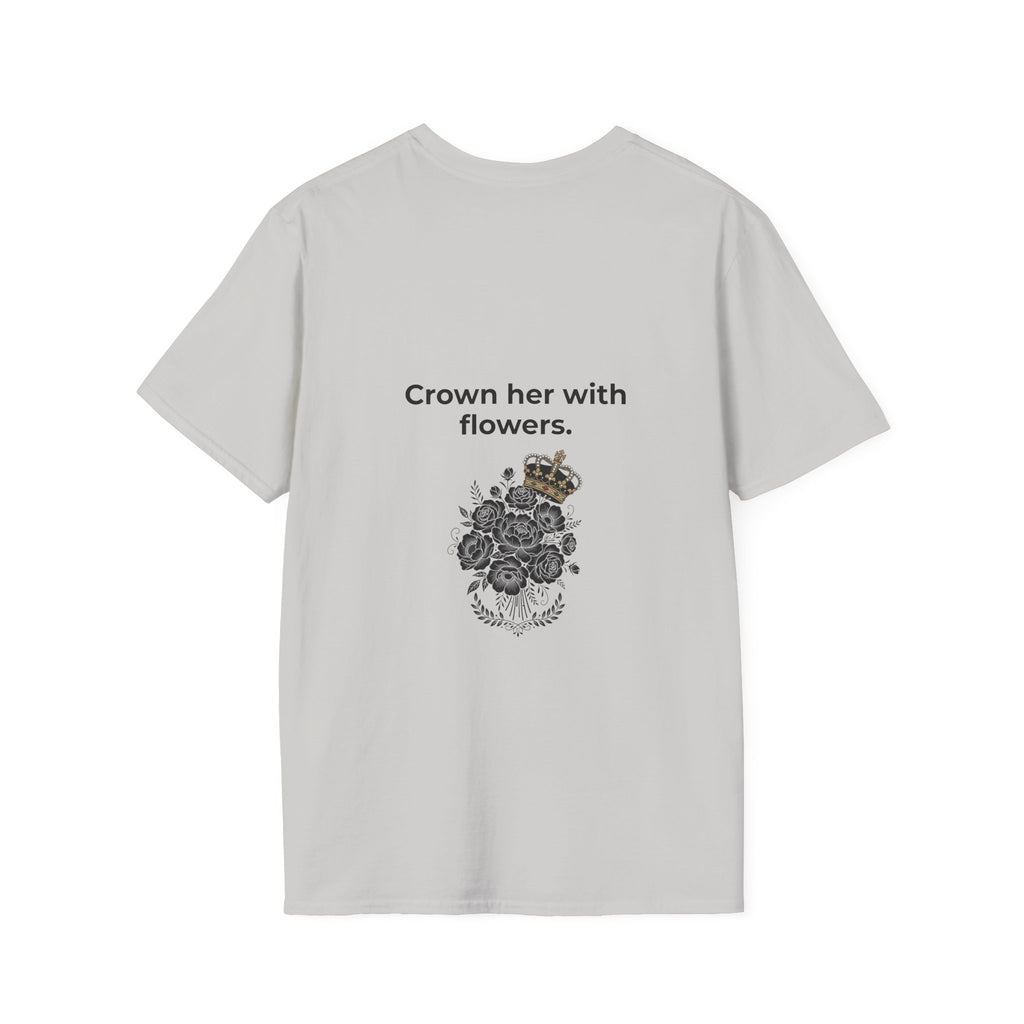 Happy Women's Herstory Month T-Shirt | Feminist Typography Tee, March and Year-Round Celebration "Give Her Flowers" Edition