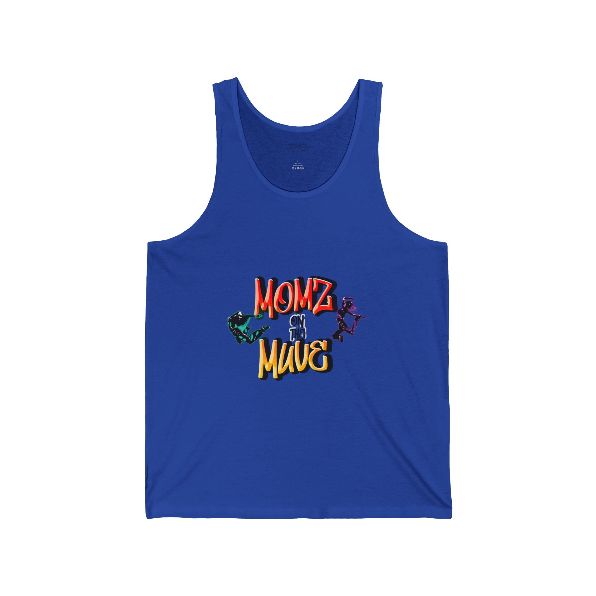 Momz on the Muve Tank Top — Active Mom Graphic Jersey Tank
